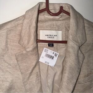 American Eagle Outfitters | Womens oversized linen-blend blazer cream NWT Size S